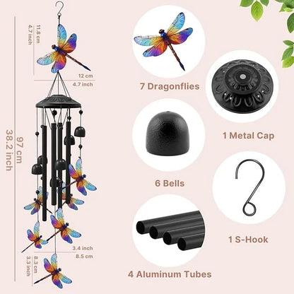 🐦Vintage Colorful Hummingbird Wind Chime with Metal Tubes and Bells