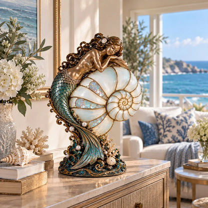 🔥Last Day 49% OFF🧜‍♀️ Moon-Tide Mermaid Nautilus Lamp