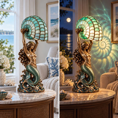 🔥Last Day 49% OFF🧜‍♀️ Moon-Tide Mermaid Nautilus Lamp
