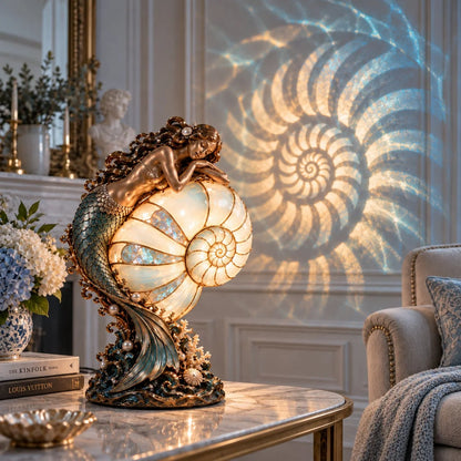 🔥Last Day 49% OFF🧜‍♀️ Moon-Tide Mermaid Nautilus Lamp