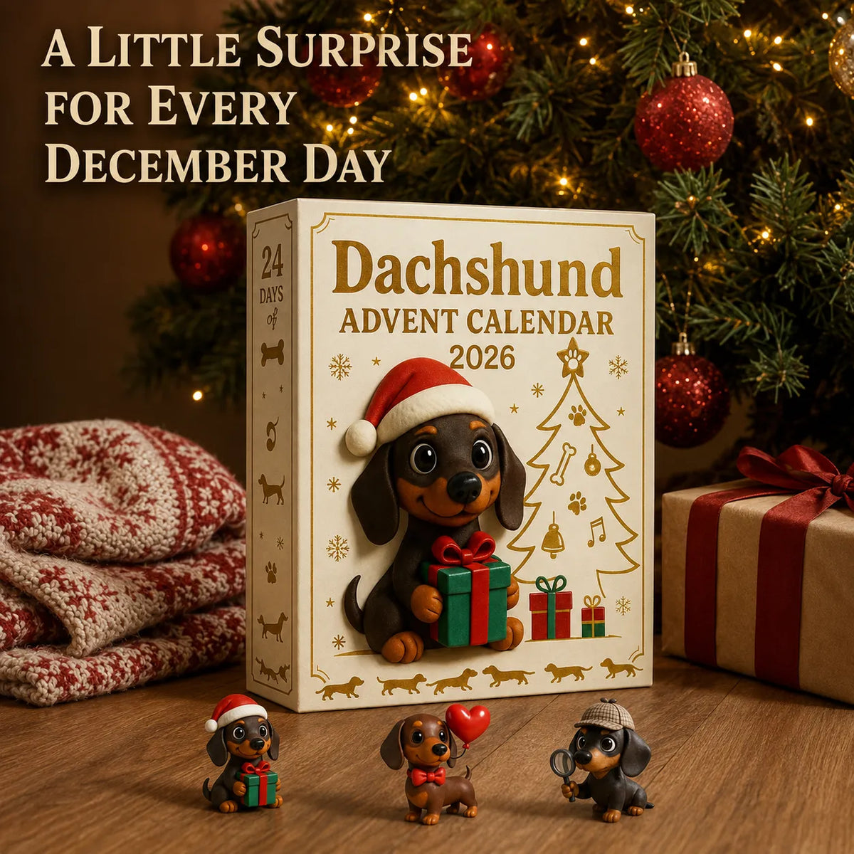 【Last Hour 50% Off】🎁2026 Dachshund Advent Calendar Blind Box💕🐶