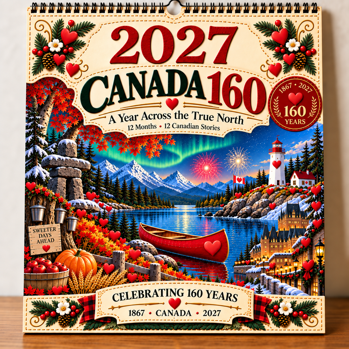 🍁Canada 160th Anniversary 1867-2027 Commemorative Wall Calendar