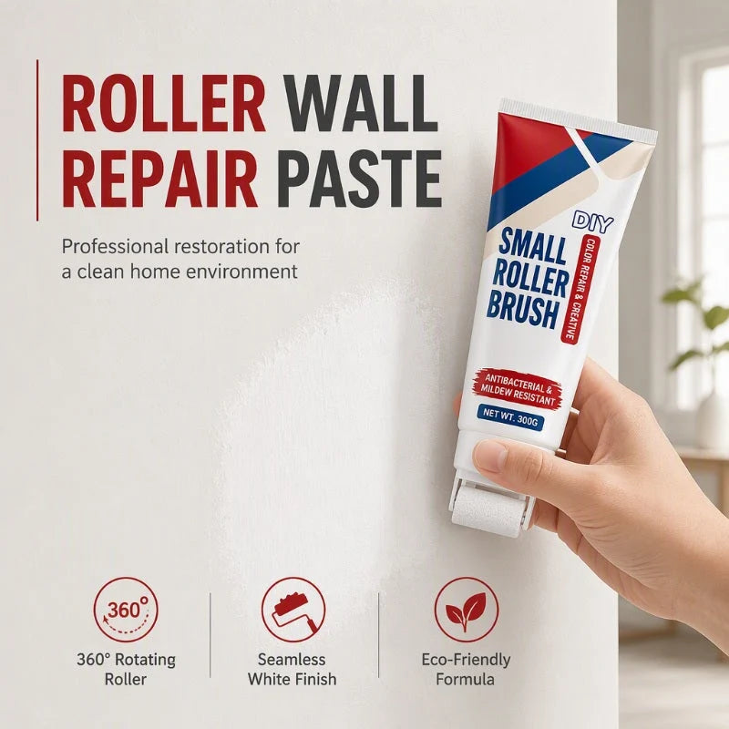 🧱🖌️✨Waterproof Wall Repair Paste with Integrated Small Roller Brush