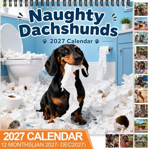 🐶Naughty Dachshunds 2027 Wall Calendar – 12 Months of Mischief, Mayhem & Sausage Dog Smiles