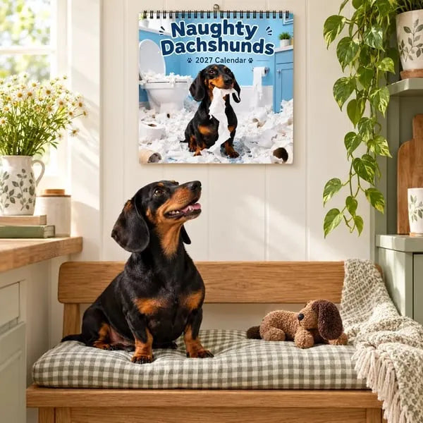 🐶Naughty Dachshunds 2027 Wall Calendar – 12 Months of Mischief, Mayhem & Sausage Dog Smiles