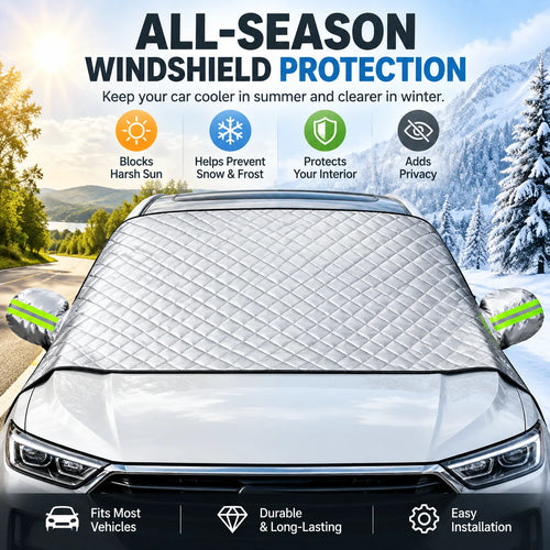 🛡️❄️Sun, Snow & Frost Protector for Cars🚗 Magnetic Windshield Cover – Suitable For SUVs & Trucks