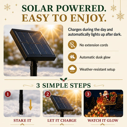 🎅 2026 Solar Santa Sleigh – Magical Christmas Garden Lights