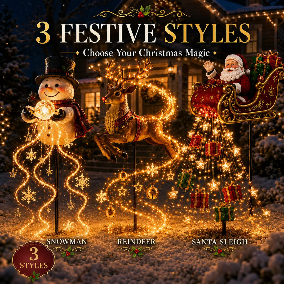 🎅 2026 Solar Santa Sleigh – Magical Christmas Garden Lights