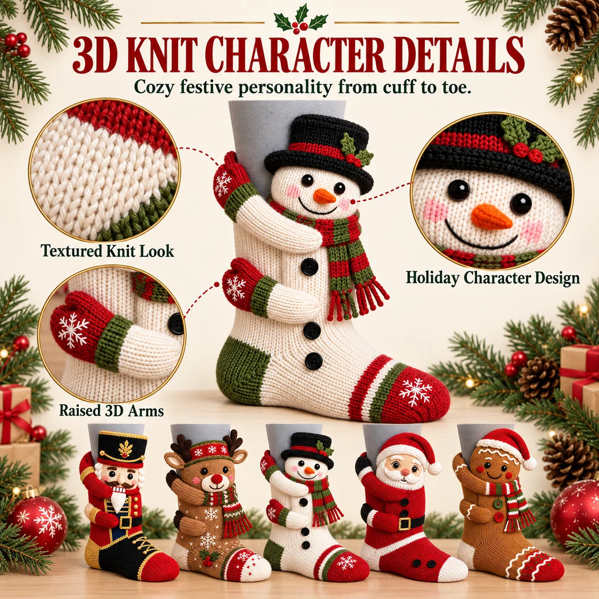 🎅🧦 Funny 3D Christmas Socks — Festive Style & Cozy Comfort