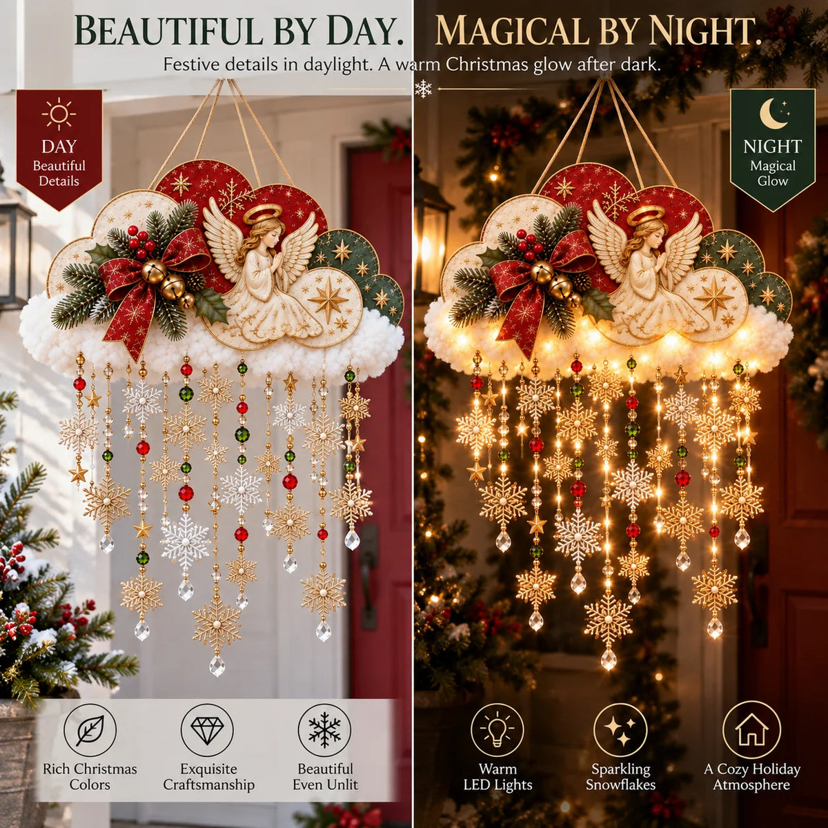 🪽✨ Christmas Angel Cloud Light — Magical Hanging Holiday Décor