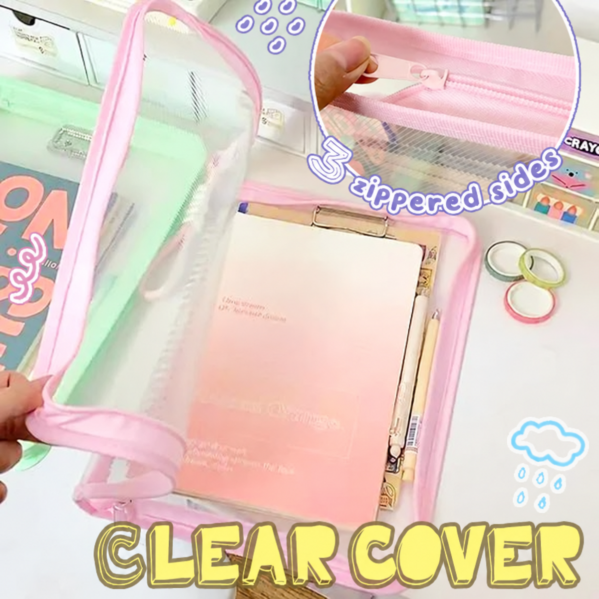 🔥2026 Hot Sale! ✨Pastel A4 Zipper File Organizer Bag📂
