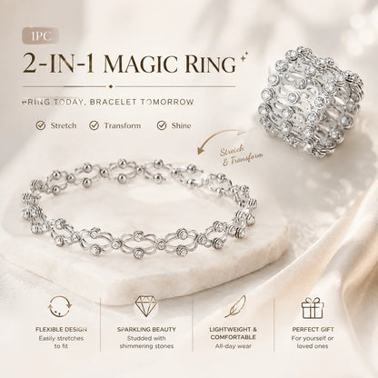 💍💫 Multi-Way Ring Bracelet — Two Chic Styles, One Elegant Piece