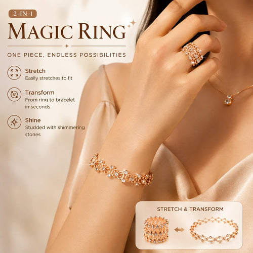 💍💫 Multi-Way Ring Bracelet — Two Chic Styles, One Elegant Piece