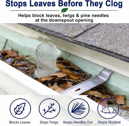 Aluminum Alloy Gutter Guard Filter, Roof Rain Gutter Downspout Strainer, Anti‑Clog Leaf Debris Catcher for Home Drainage System