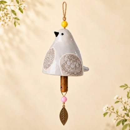 🔥Hot Sale✨60K+ Sold🐦 Hand-Painted Resin Bird Wind Chime, Colorful Folk Art Garden Hanging Decor