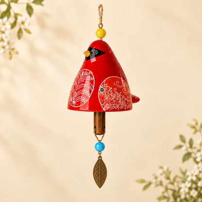 🔥Hot Sale✨60K+ Sold🐦 Hand-Painted Resin Bird Wind Chime, Colorful Folk Art Garden Hanging Decor