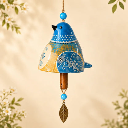 🔥Hot Sale✨60K+ Sold🐦 Hand-Painted Resin Bird Wind Chime, Colorful Folk Art Garden Hanging Decor
