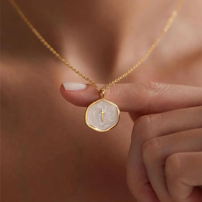 New Arrival✨The "Serene Faith" Vintage Oval Cross Necklace