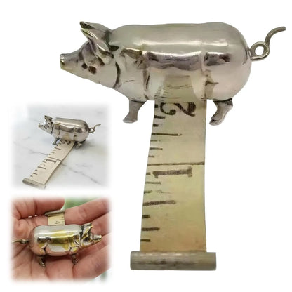 📏Antique-Inspired Pig Mini Tape Measure