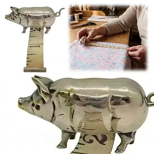 📏Antique-Inspired Pig Mini Tape Measure