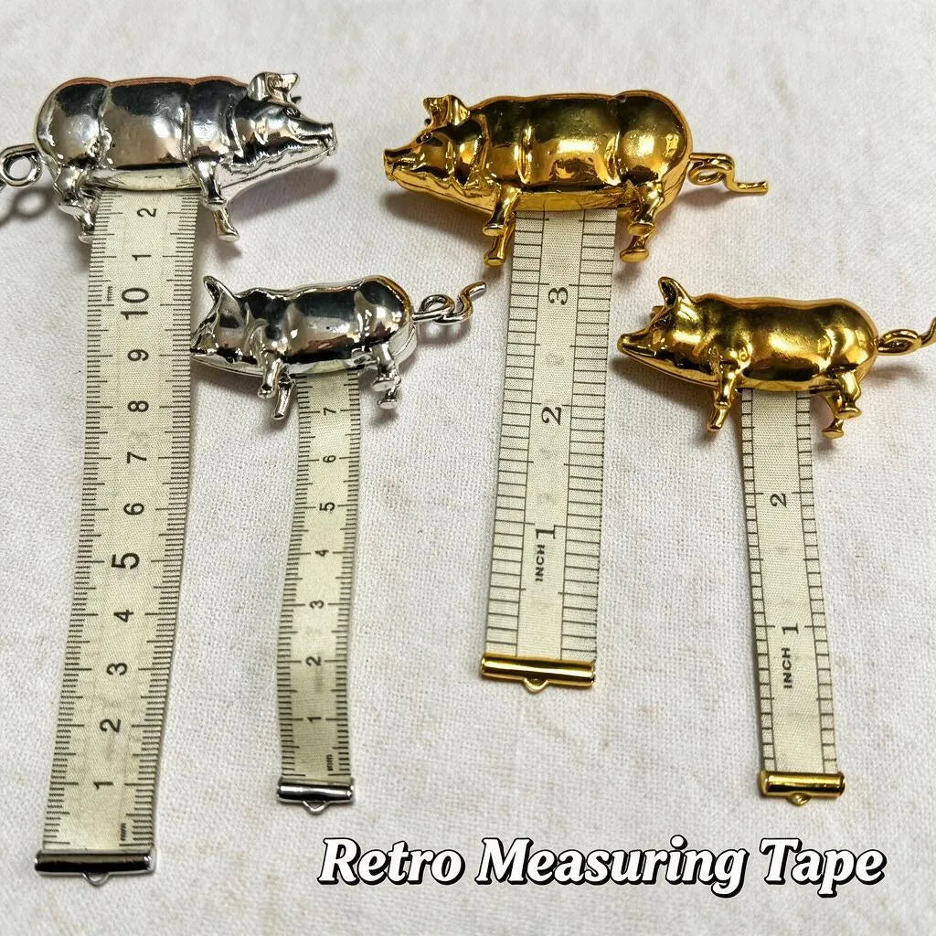 📏Antique-Inspired Pig Mini Tape Measure