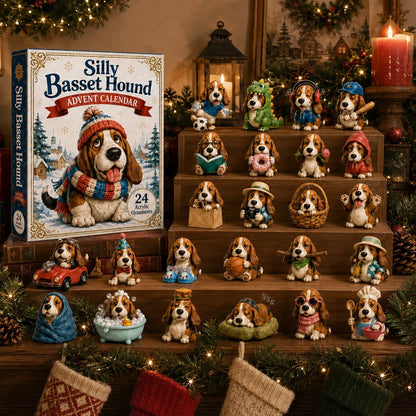 🔥🎁Silly Basset Hound Advent Calendar 2026 - 24-Day Festive Countdown
