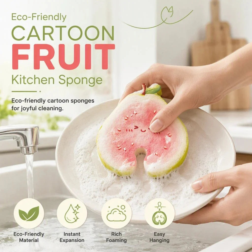 🔥Buy 2 Get 1 Free ✨Cute Fruit-Shaped Dishwashing Sponge Brush🧼
