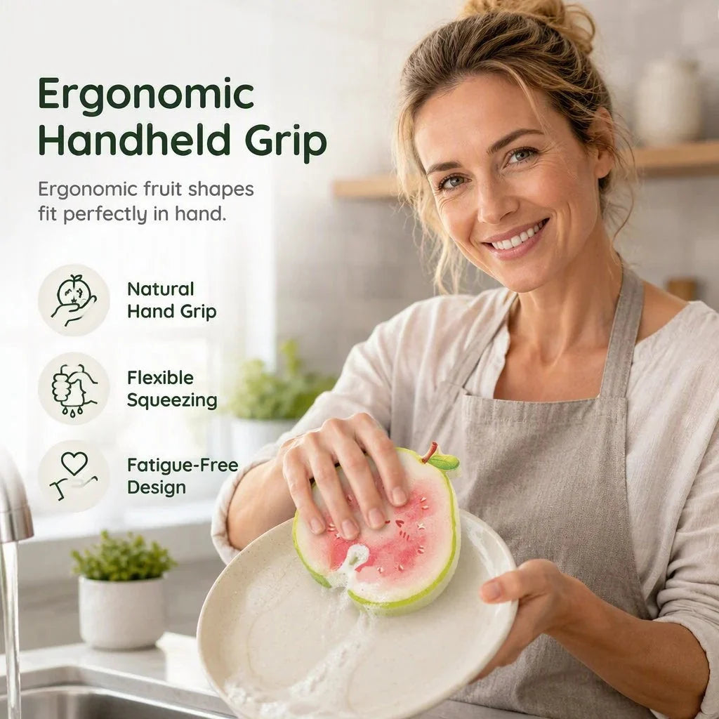 🔥Buy 2 Get 1 Free ✨Cute Fruit-Shaped Dishwashing Sponge Brush🧼
