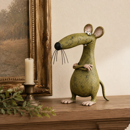 🧡Whimsical Vintage Mouse & Cat Figurine