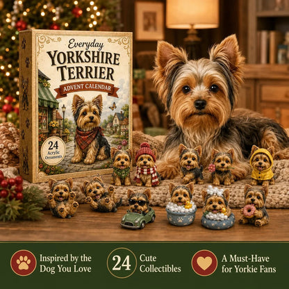 🐾Yorkshire Terrier Advent Calendar – 24 Unique Yorkie Acrylic Ornaments & Daily Christmas Surprises