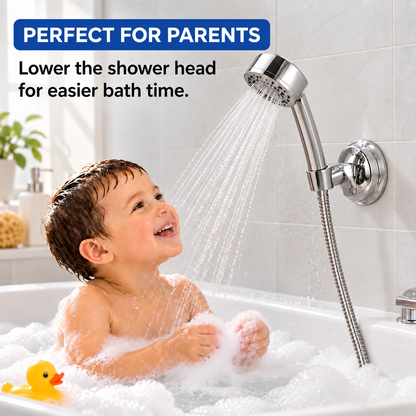 2pcs Adjustable Shower Head Holders Removable Suction Cup Shower Head Bracket No Drill Shower Head Bracket