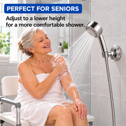 2pcs Adjustable Shower Head Holders Removable Suction Cup Shower Head Bracket No Drill Shower Head Bracket