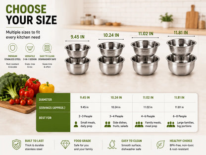 🔥Hot Sale 50% OFF 🎁3-in-1 Stainless Steel Grater Bowl & Colander Set
