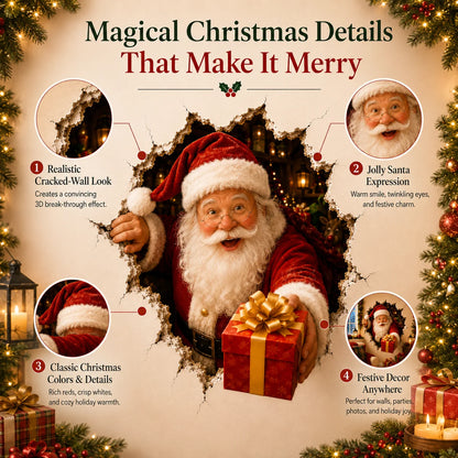 🔥Last Day 50% OFF-19.7'' Christmas Break-In 3D Wall Decal