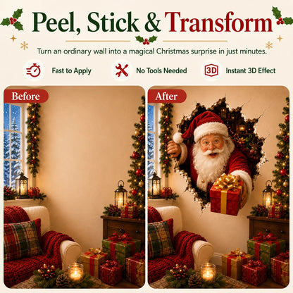 🔥Last Day 50% OFF-19.7'' Christmas Break-In 3D Wall Decal