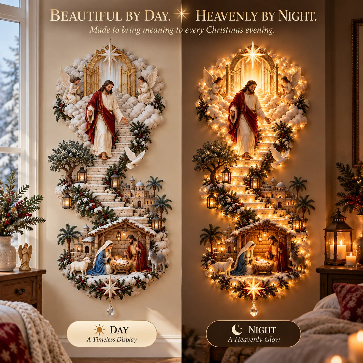 ✨ Last Day – 60% Off!✨ Jesus Light Of Heaven Christmas Wall Hanging✝️