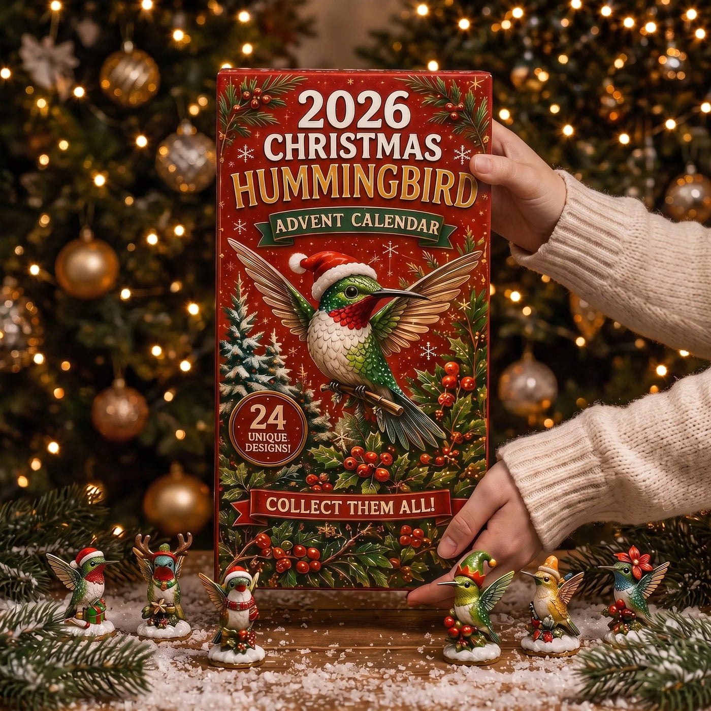 Contents of one 2026 hummingbird advent calendar