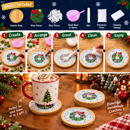 Christmas Diy Mosaic Coaster Kit