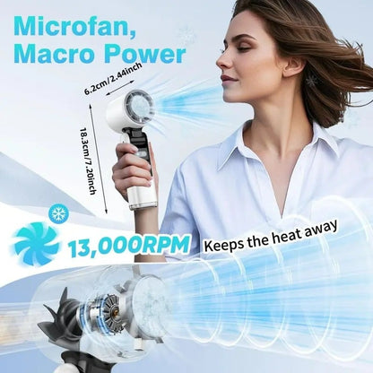 ❄️ 50% OFF Summer Deal | Multifunction Handheld Turbo Cooling Fan with AC-Like Ice Gel Pad & 5 Gears