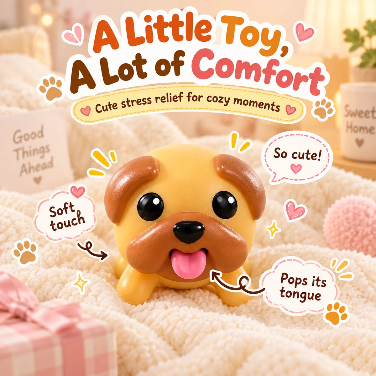 🐶tongue-popping Puppy Squeeze Toy – Cute Pocket Fidget Companion