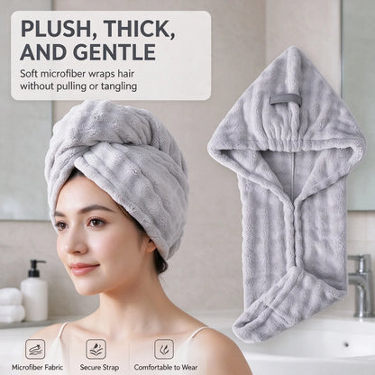 🔥2026 Hot Sale ✨ Super Absorbent Microfiber Hair Drying Towel Cap🪥