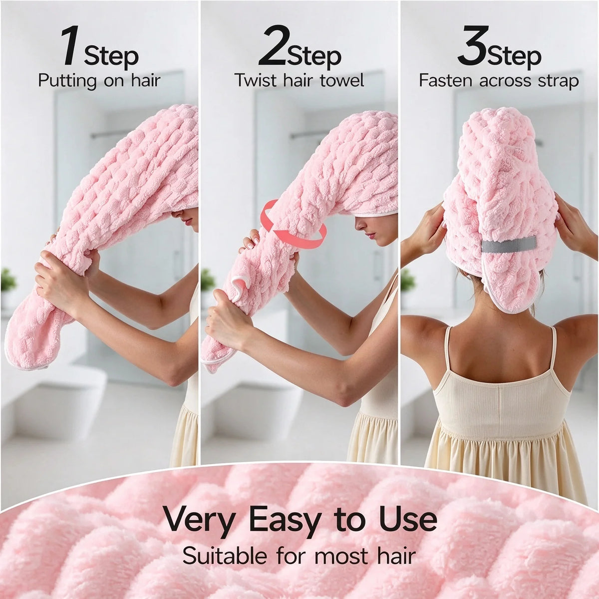 🔥2026 Hot Sale ✨ Super Absorbent Microfiber Hair Drying Towel Cap🪥