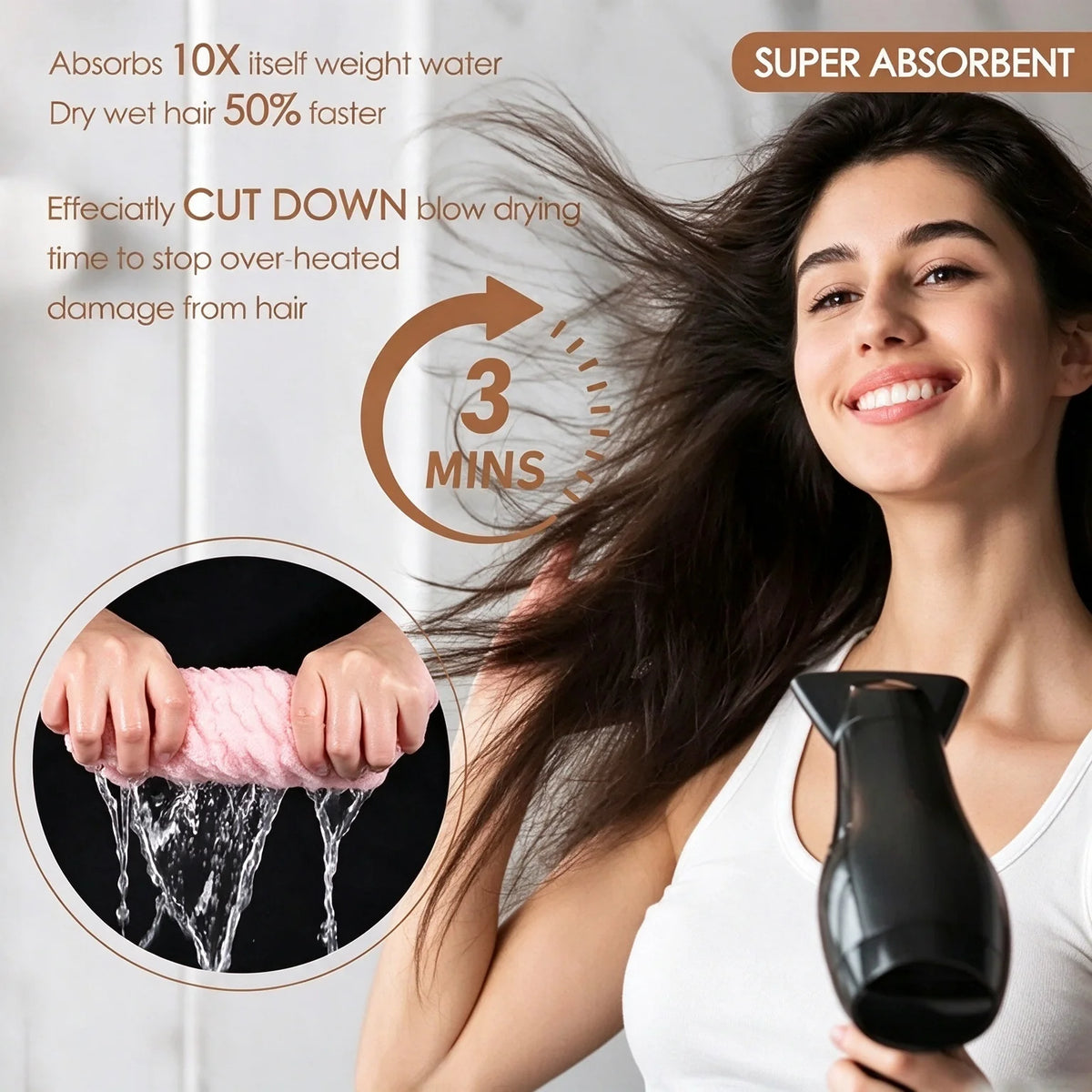 🔥2026 Hot Sale ✨ Super Absorbent Microfiber Hair Drying Towel Cap🪥