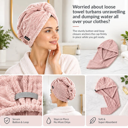 🔥2026 Hot Sale ✨ Super Absorbent Microfiber Hair Drying Towel Cap🪥