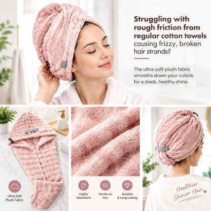 🔥2026 Hot Sale ✨ Super Absorbent Microfiber Hair Drying Towel Cap🪥