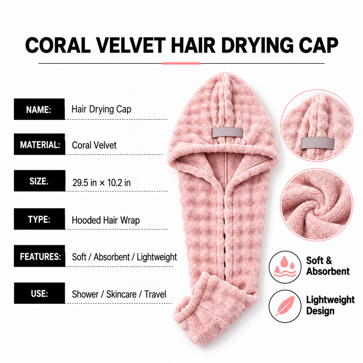 🔥2026 Hot Sale ✨ Super Absorbent Microfiber Hair Drying Towel Cap🪥