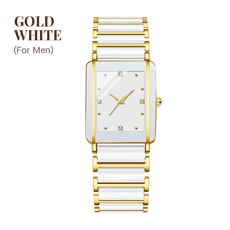 ⌚fashion Ceramic Square Quartz Watch