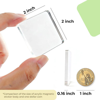 ✨ DIY Photo Fridge Magnet Kit – 10 Pack Clear Acrylic Picture Magnets 🧲