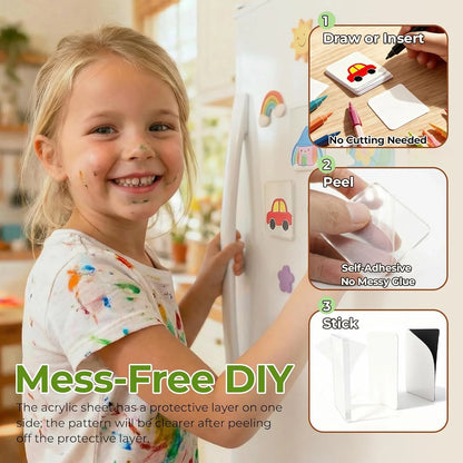 ✨ DIY Photo Fridge Magnet Kit – 10 Pack Clear Acrylic Picture Magnets 🧲