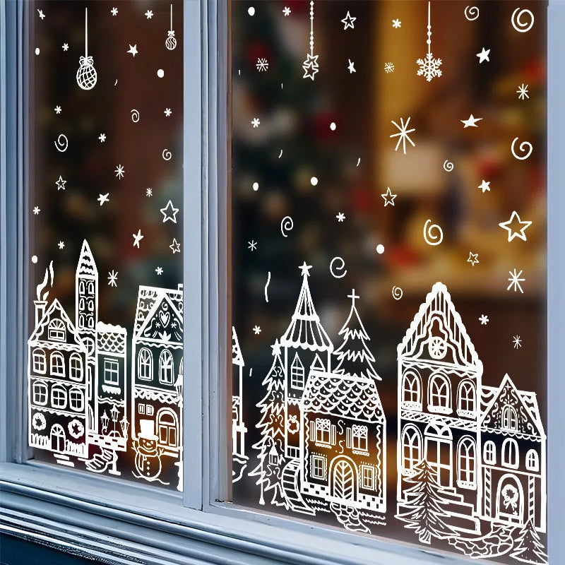 ⏳LAST DAY SALE!🎁🎄 Christmas Village Window Sticker Set